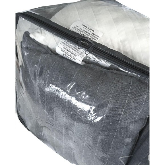 NEW 5pcQUEEN Flannel Strip Comforter Set - Picture 6 of 6